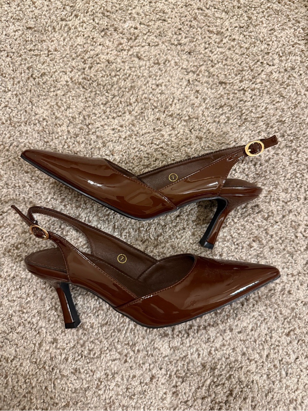 Brown/deep red slingback heels - Picture 2 of 3